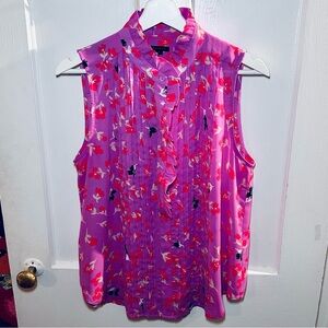 NWOT Pink Floral Sleeveless Blouse
